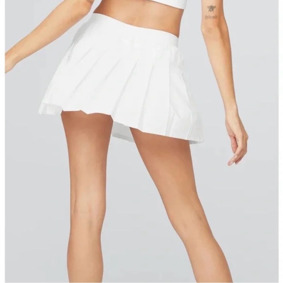 Alo Yoga Varsity Tennis Skirt White Small Athletic Skort - Picture 2 of 6
